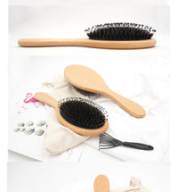 HKM-533715 Beech Wood Bristle Hair Comb for Effortless Styling and Scalp Care