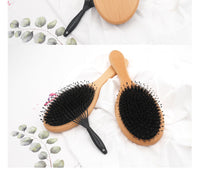 HKM-533715 Beech Wood Bristle Hair Comb for Effortless Styling and Scalp Care