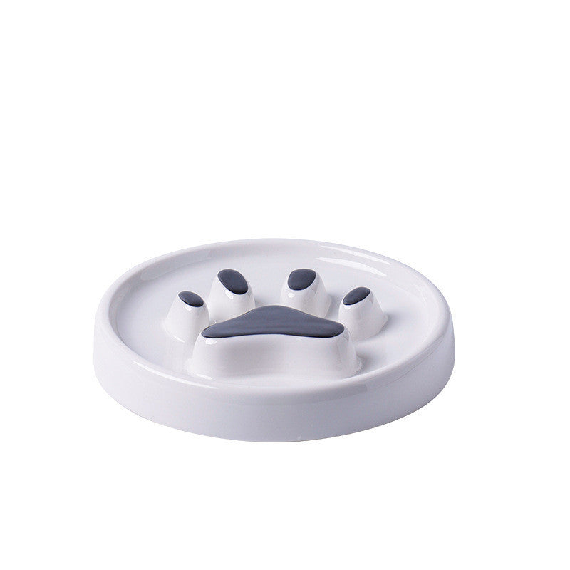 HKM-291411 Ceramic Slow Food Bowl for Dogs and Cats - Available in Pink, Yellow, and Black