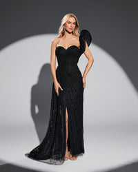 HKM-416275 Elegant Black Evening Dress - Classic Style Model EZ25115 for Special Occasions