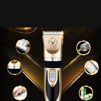 HKM-655059 Professional Pet Dog and Cat Grooming Clippers with Adjustable Titanium Ceramic Blades and USB Charging