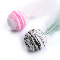 HKM-738835 Starry Sky EVA Foam Ball with Feather Cat Toy