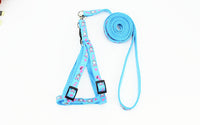HKM-725011 Fashionable Printed Patch Pet Leash & Chest Harness with Adjustable Size Options