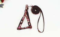 HKM-725011 Fashionable Printed Patch Pet Leash & Chest Harness with Adjustable Size Options