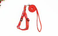 HKM-725011 Fashionable Printed Patch Pet Leash & Chest Harness with Adjustable Size Options
