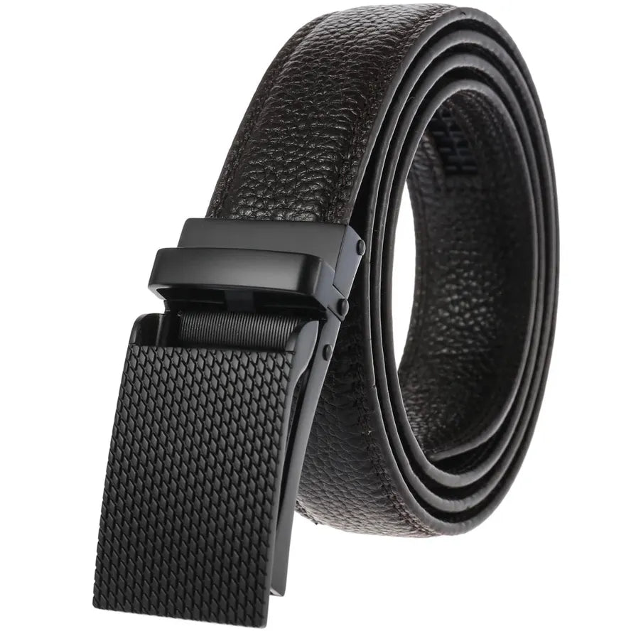 HKM-085459 Genuine Leather Black Belt for Men with Buckle Model LY33-2033-5