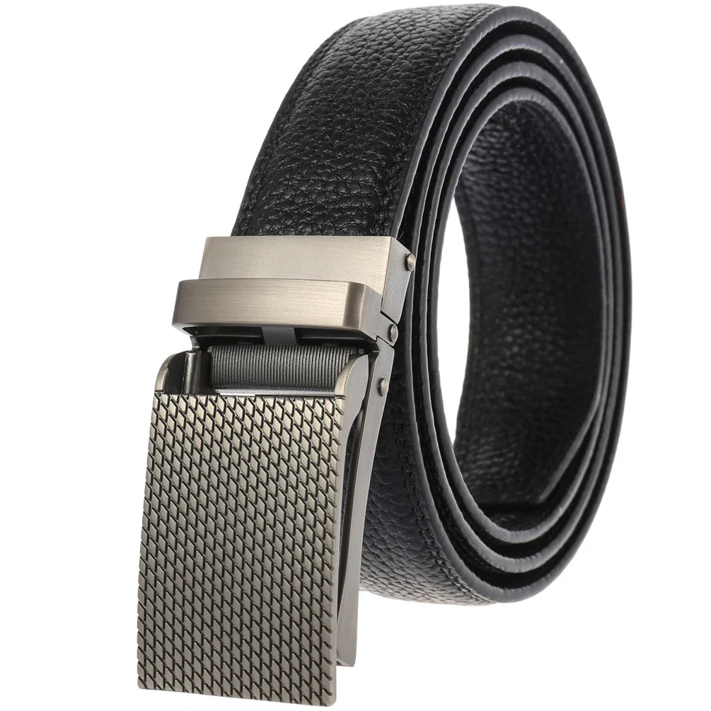 HKM-085459 Genuine Leather Black Belt for Men with Buckle Model LY33-2033-5