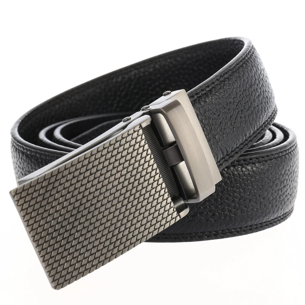HKM-085459 Genuine Leather Black Belt for Men with Buckle Model LY33-2033-5