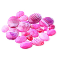 HKM-350675 Natural Agate Stone DIY Accessories - Convex, Round & Flat Bottom, Various Sizes Available