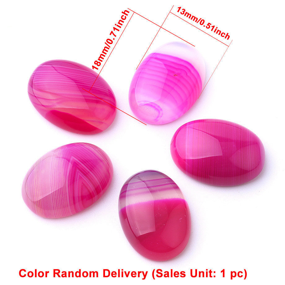 HKM-350675 Natural Agate Stone DIY Accessories - Convex, Round & Flat Bottom, Various Sizes Available