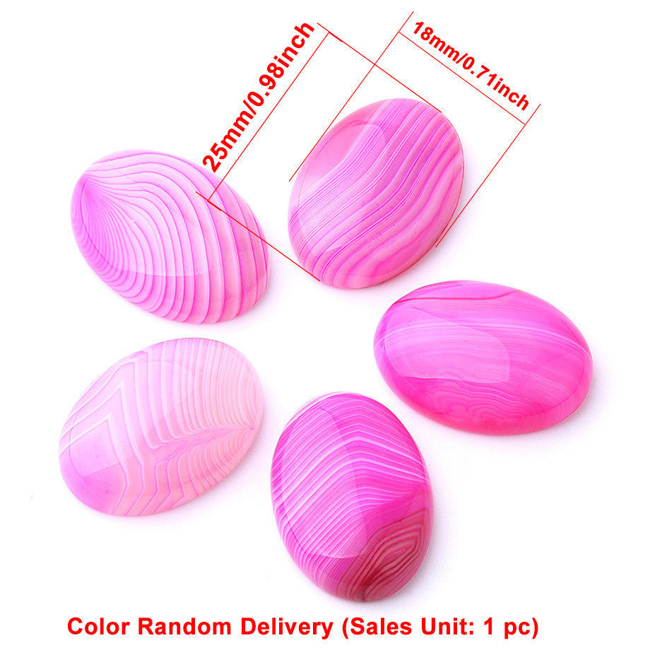 HKM-350675 Natural Agate Stone DIY Accessories - Convex, Round & Flat Bottom, Various Sizes Available