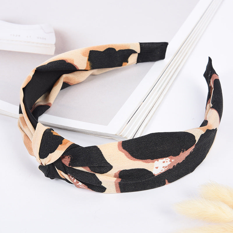 HKM-635475 Leopard Print Cloth Headband for Unisex Wear