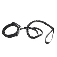 HKM-394707 Adjustable Military-Style Nylon Dog Collar and Leash Set in Multiple Colors