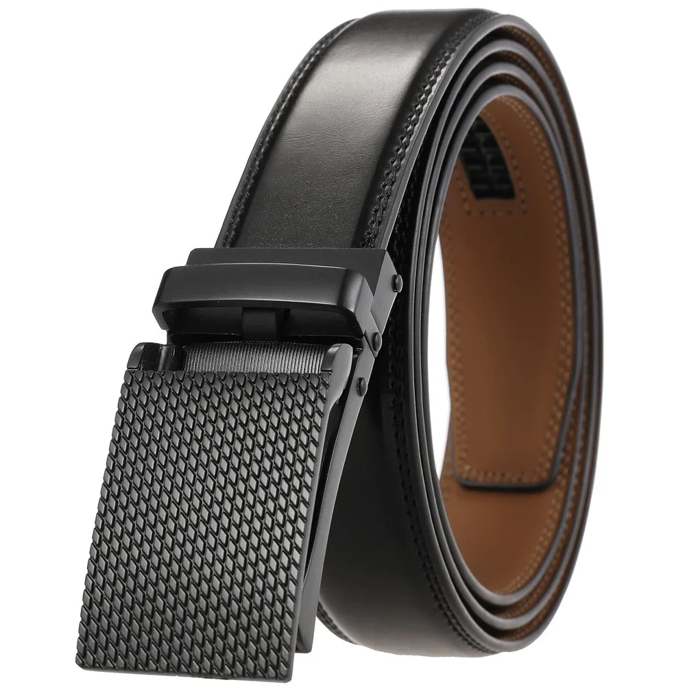 HKM-411987 Men's Casual Belt with Zinc Alloy Buckle, 3.0CM Width - Model LY33-000015-2