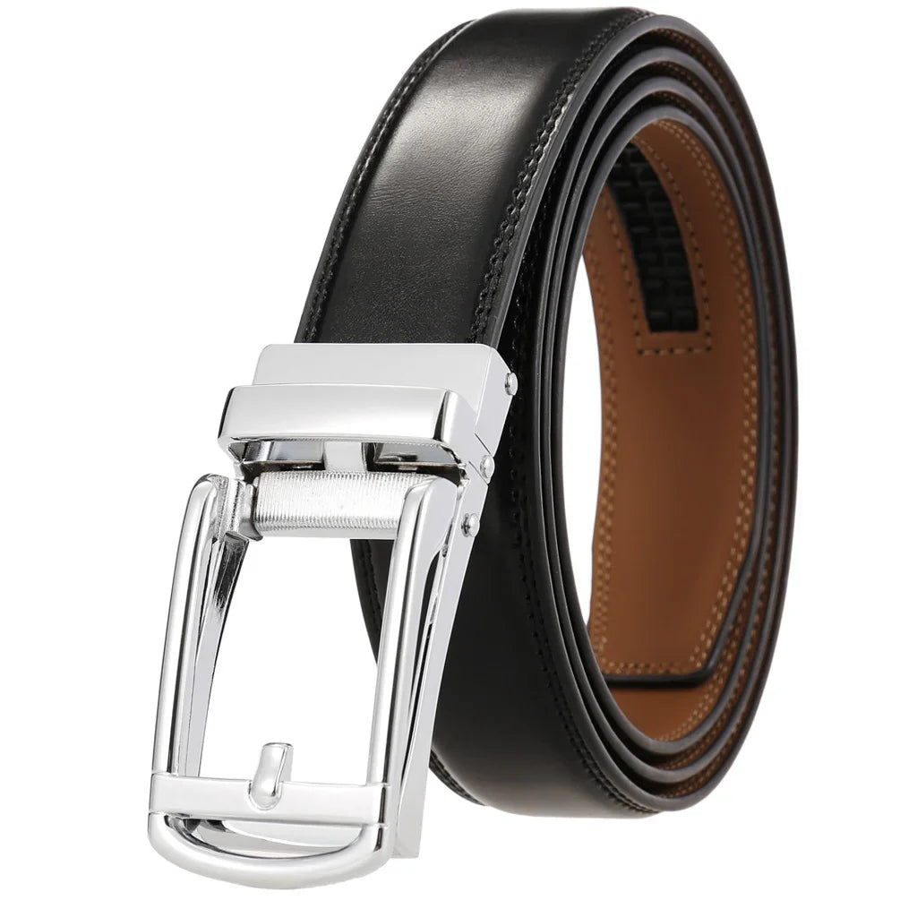 HKM-411987 Men's Casual Belt with Zinc Alloy Buckle, 3.0CM Width - Model LY33-000015-2