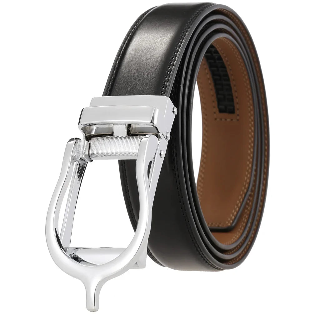 HKM-411987 Men's Casual Belt with Zinc Alloy Buckle, 3.0CM Width - Model LY33-000015-2
