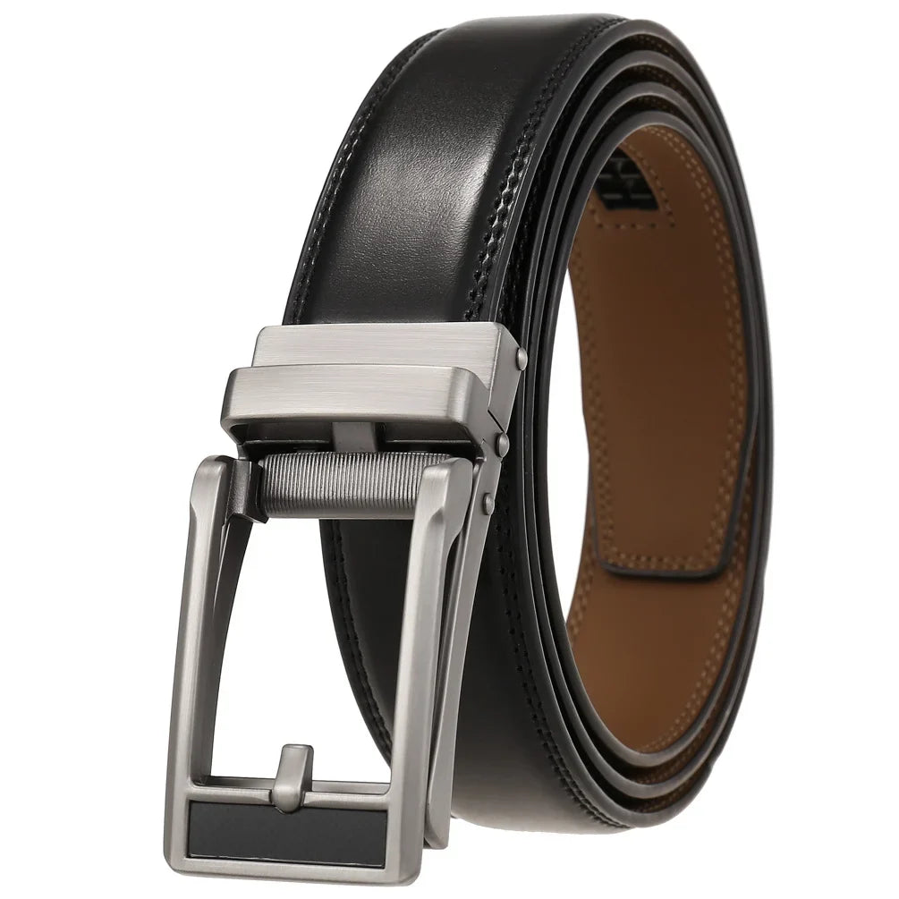 HKM-411987 Men's Casual Belt with Zinc Alloy Buckle, 3.0CM Width - Model LY33-000015-2