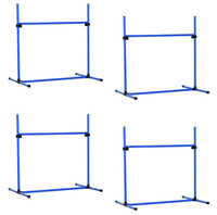 HKM-128915 4-Piece Dog Agility Training Set with Adjustable Jump Bars and Carry Bag