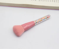 HKM-661331 Transparent Handle Christmas Candy Makeup Brush Set - 5 Soft Cosmetic Brushes for Smooth Application