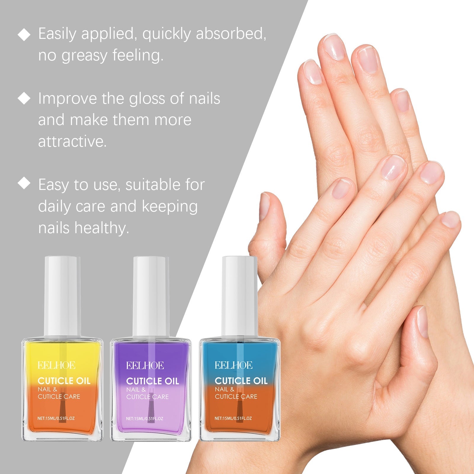 HKM-381139 Nourishing Double-Layer Cuticle Oil for Deep Moisturizing and Nail Strengthening