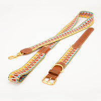 HKM-721555 Woven Leather Dog Collar with Braided Traction Rope for Medium to Large Dogs