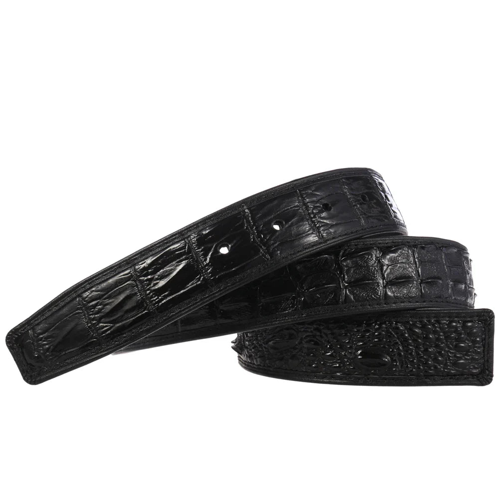 HKM-853779 Crocodile Pattern Leather Cowhide Belt - Stylish and Durable Accessory