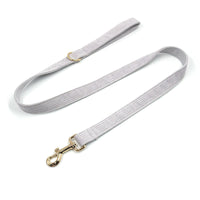 HKM-917331 Far Mountain Grey Striped Corduroy Dog Collar with DIY Lettering Options