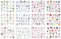 HKM-543827 Nail Art Large Watermark Stickers - Tropical, Beach & Abstract Designs