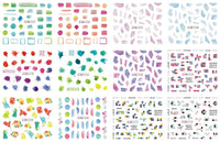 HKM-543827 Nail Art Large Watermark Stickers - Tropical, Beach & Abstract Designs