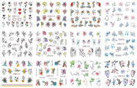HKM-543827 Nail Art Large Watermark Stickers - Tropical, Beach & Abstract Designs