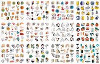 HKM-543827 Nail Art Large Watermark Stickers - Tropical, Beach & Abstract Designs