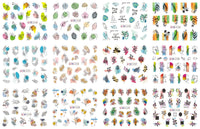 HKM-543827 Nail Art Large Watermark Stickers - Tropical, Beach & Abstract Designs
