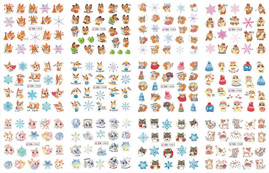 HKM-543827 Nail Art Large Watermark Stickers - Tropical, Beach & Abstract Designs