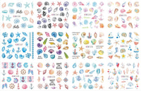 HKM-543827 Nail Art Large Watermark Stickers - Tropical, Beach & Abstract Designs
