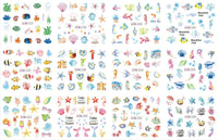 HKM-543827 Nail Art Large Watermark Stickers - Tropical, Beach & Abstract Designs