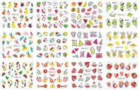HKM-543827 Nail Art Large Watermark Stickers - Tropical, Beach & Abstract Designs