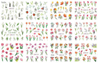 HKM-543827 Nail Art Large Watermark Stickers - Tropical, Beach & Abstract Designs