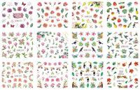 HKM-543827 Nail Art Large Watermark Stickers - Tropical, Beach & Abstract Designs