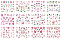 HKM-543827 Nail Art Large Watermark Stickers - Tropical, Beach & Abstract Designs
