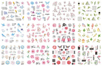 HKM-543827 Nail Art Large Watermark Stickers - Tropical, Beach & Abstract Designs