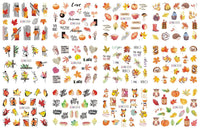 HKM-543827 Nail Art Large Watermark Stickers - Tropical, Beach & Abstract Designs
