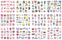 HKM-543827 Nail Art Large Watermark Stickers - Tropical, Beach & Abstract Designs