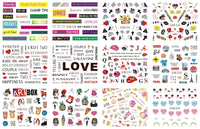 HKM-543827 Nail Art Large Watermark Stickers - Tropical, Beach & Abstract Designs