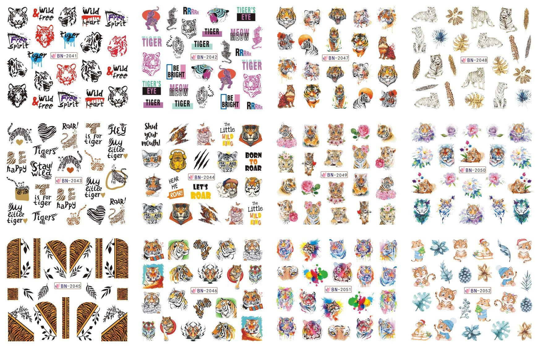 HKM-543827 Nail Art Large Watermark Stickers - Tropical, Beach & Abstract Designs
