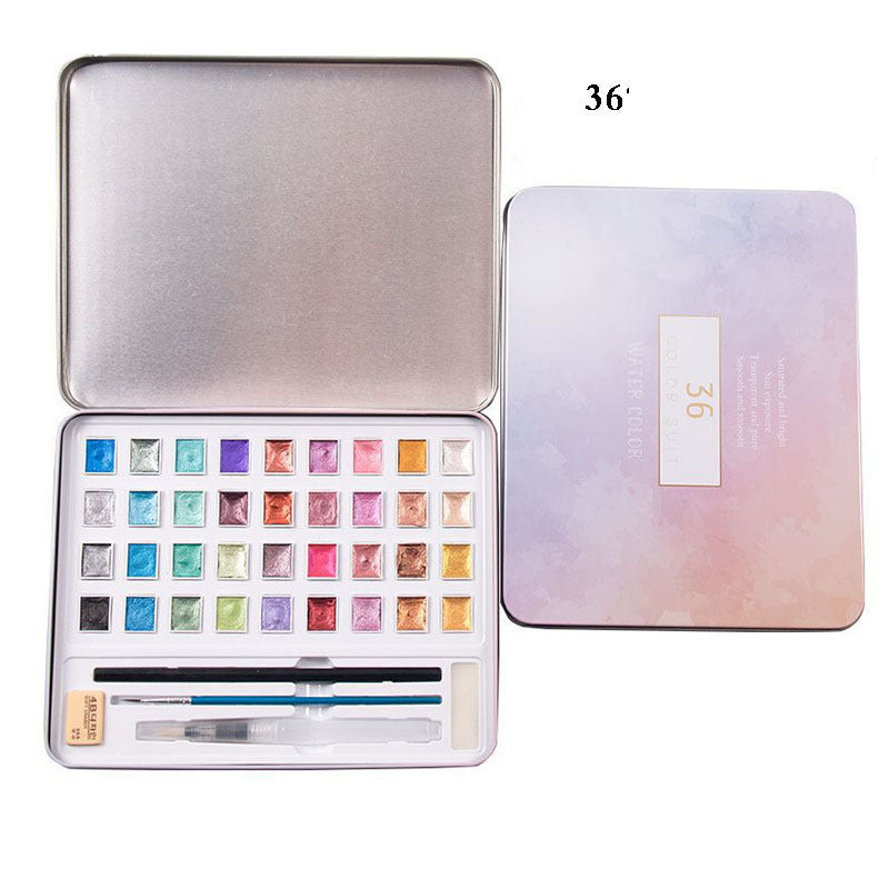 HKM-542675 Metallic Gouache Paint Set for Nail Art - 36 Pearlescent Colors in Box