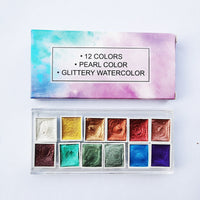 HKM-542675 Metallic Gouache Paint Set for Nail Art - 36 Pearlescent Colors in Box