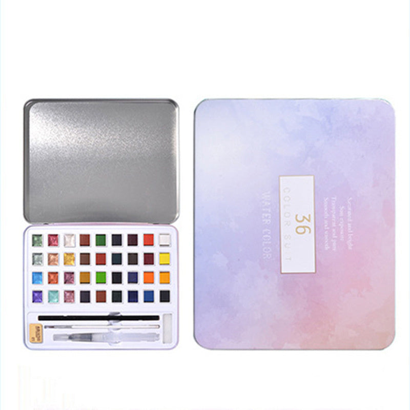 HKM-542675 Metallic Gouache Paint Set for Nail Art - 36 Pearlescent Colors in Box