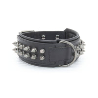 HKM-779859 Leather Dog Collar with Rivets - Available in Various Colors and Sizes