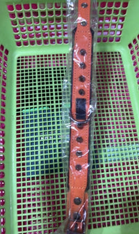 HKM-779859 Leather Dog Collar with Rivets - Available in Various Colors and Sizes