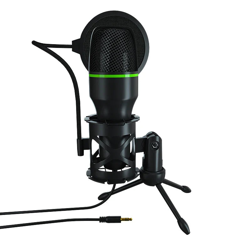 KTX-243731 USB Condenser Microphone for Live Recording with Tripod and Noise Reduction